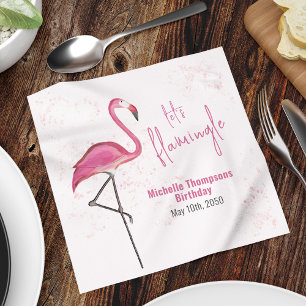 Verjaardagscocktail minimalistisch roze flamingo servet