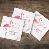 Verjaardagscocktail minimalistisch roze flamingo servet