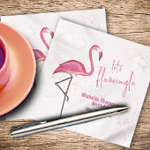 Verjaardagscocktail minimalistisch roze flamingo servet