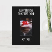 VERJAARDAGSCOCKTAIL VOOR MIJN TWEELING / BESTE VRI KAART (Voorkant)