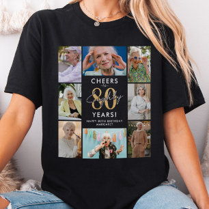 Verjaardagscollage T-shirt 80 jaar