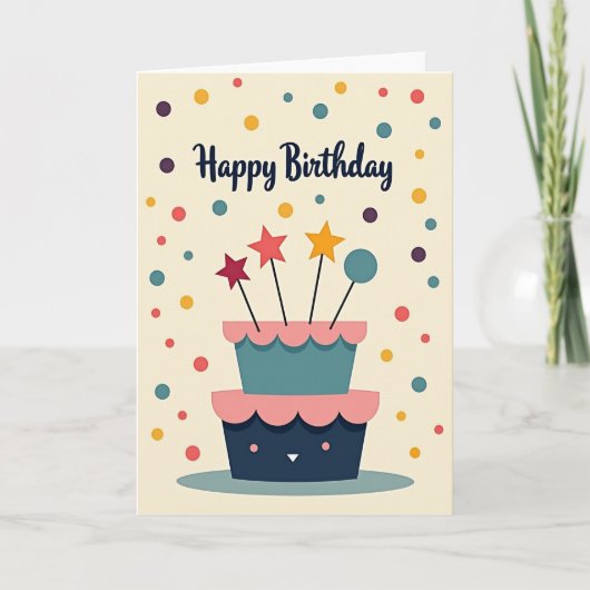 Verjaardagsconfetti-ontwerpkaart Kaart (Voorkant)