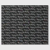 Verjaardagsconfetti op zwart cadeaupapier (Vlak)