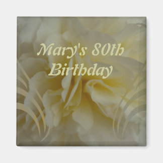 Verjaardagscrème Floral Swirls Sticker Magneet