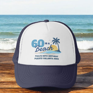 Verjaardagscrew Retro Zonsondergang Strand Trucker Pet