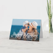 Verjaardagscript overlay fotokaart voor mama kaart (Voorkant)