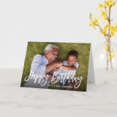 Verjaardagscript overlay fotokaart voor opa kaart (Gele Bloem)