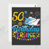 Verjaardagscruise 50 B-Day Feest Briefkaart (Voorkant / Achterkant)