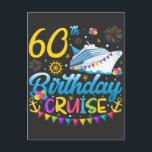 Verjaardagscruise 60 B-Day Feest Briefkaart<br><div class="desc">60e verjaardag cruise B-Day Party Grappig ontwerp Cadeau Standaard ansichtkaart Klassieke Collectie.</div>