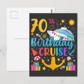 Verjaardagscruise 70 jaar B-Day Feest Briefkaart (Voorkant / Achterkant)