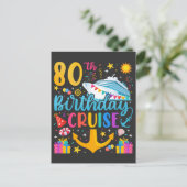 Verjaardagscruise 80 B-Day Feestje Briefkaart (Staand voorkant)