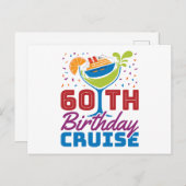Verjaardagscruise van 60 jaar Cruisen van 60 jaar  Briefkaart (Voorkant / Achterkant)