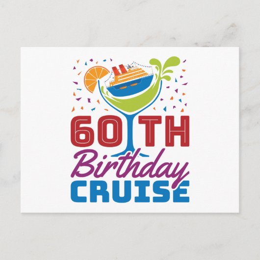 Verjaardagscruise van 60 jaar Cruisen van 60 jaar  Briefkaart (Voorkant)