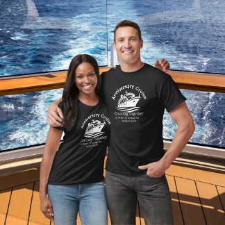 Verjaardagscruise zwarte personaliseerbare T-shirt