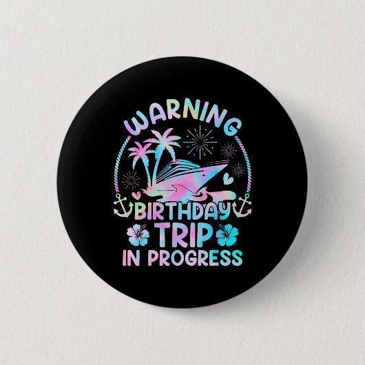 Verjaardagscruiseskader maakt samen herinneringen ronde button 5,7 cm (Voorkant)
