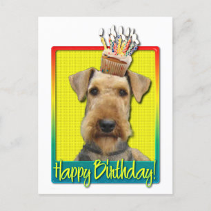 Verjaardagscupcake - Airedale Briefkaart