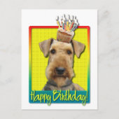 Verjaardagscupcake - Airedale Briefkaart (Voorkant)