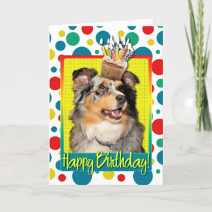 Verjaardagscupcake - Australian Shepherd - Dustine Kaart