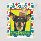 Verjaardagscupcake - Australische Kelpie - Jude Briefkaart (Voorkant)