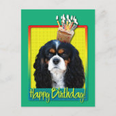 Verjaardagscupcake - Cavalier - Tri-Color Briefkaart (Voorkant)