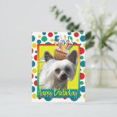 Verjaardagscupcake - Chinese Crested - Kahlo Briefkaart (Staand voorkant)
