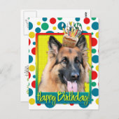 Verjaardagscupcake - Duitse Herder - Kans Briefkaart (Voorkant / Achterkant)