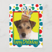 Verjaardagscupcake - Jack Russell Briefkaart (Voorkant)