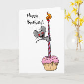 Verjaardagscupcake Kaart (Gele Bloem)