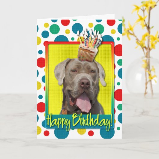 Verjaardagscupcake - Mastiff - Snoop Kaart (Gele Bloem)