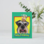 Verjaardagscupcake - Schnauzer Briefkaart (Staand voorkant)