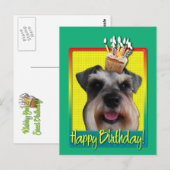 Verjaardagscupcake - Schnauzer Briefkaart (Voorkant / Achterkant)