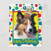 Verjaardagscupcake - Sheltie Briefkaart (Voorkant)