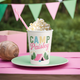 Verjaardagscups voor meisjes op de camping papieren bekers