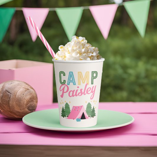 Verjaardagscups voor meisjes op de camping papieren bekers