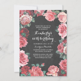  verjaardagsdag floral chalkboard kaart