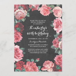  verjaardagsdag floral chalkboard kaart