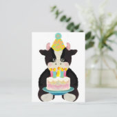 verjaardagsdag koe briefkaart (Staand voorkant)