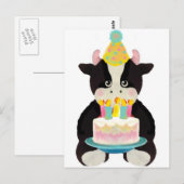 verjaardagsdag koe briefkaart (Voorkant / Achterkant)