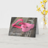 verjaardagsdagsbrieven - hartlinks op hout kaart (Gele Bloem)