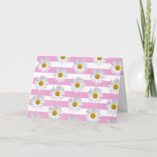 verjaardagsdagsdagsdagsdags op roze streep kaart (Voorkant)