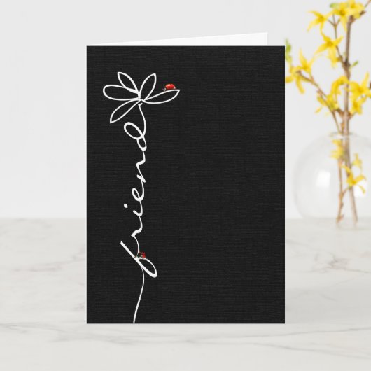 verjaardagsdagsdagsdagsdagsmaaltijd en ladybugs op kaart (Gele Bloem)