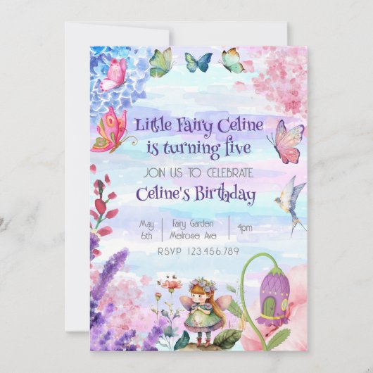 verjaardagsdagsuitnodiging kaart (Voorkant)