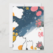 verjaardagsdagsuitnodiging voor Magic Caticorn Kaart (Achterkant)