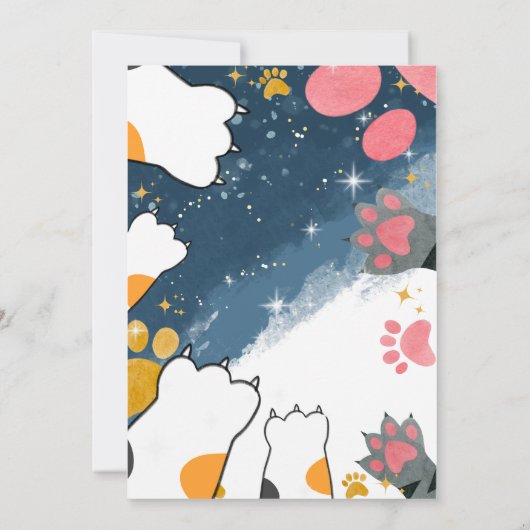 verjaardagsdagsuitnodiging voor Magic Caticorn Kaart (Achterkant)