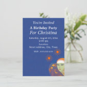 Verjaardagsdame achter Fishbowl Goldfish Sun Kaart (Staand voorkant)