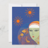 Verjaardagsdame achter Fishbowl Goldfish Sun Kaart (Achterkant)