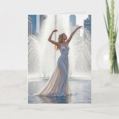 Verjaardagsdanser in een stadsfontein kaart (Voorkant)