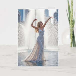 Verjaardagsdanser in een stadsfontein kaart