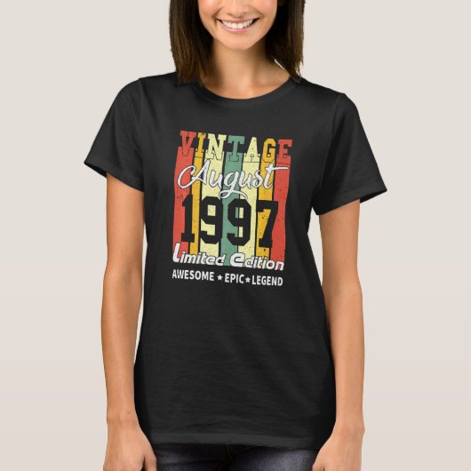 Verjaardagsdecoratie Augustus 1997 T-shirt (Voorkant)