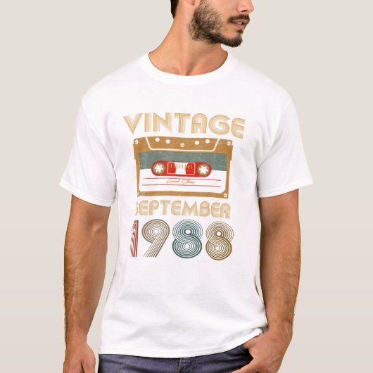 Verjaardagsdecoratie Vintage 1988 T-shirt (Voorkant)